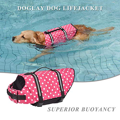 Doglay Chaleco salvavidas para perros con rayas reflectantes
