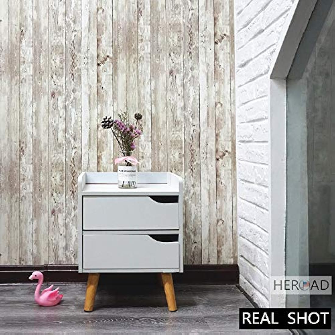 Papel vinilo autoadhesivo tipo madera envejecida(17.7x197)