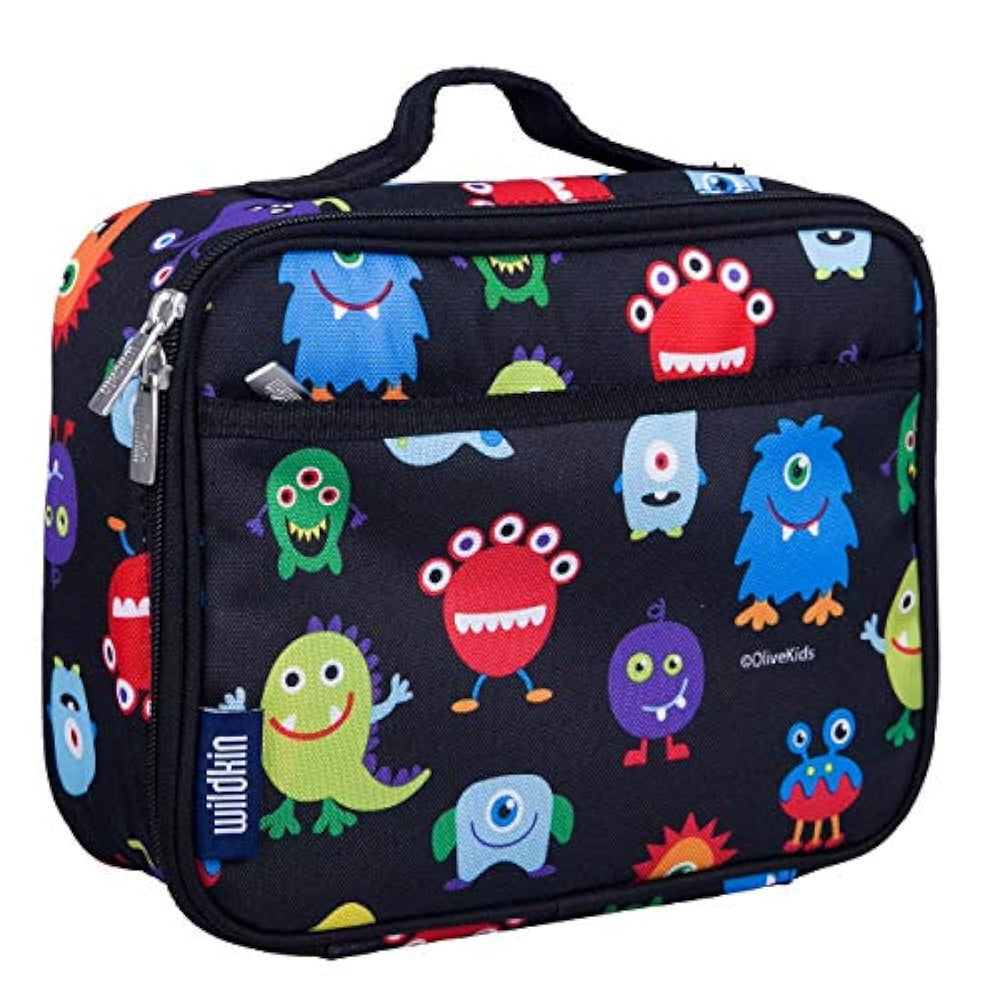 Lonchera en poliéster para niños diseño de monstruos