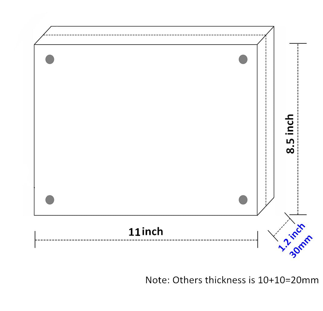 Marcos de acrílico transparente Magnético 50% más grueso