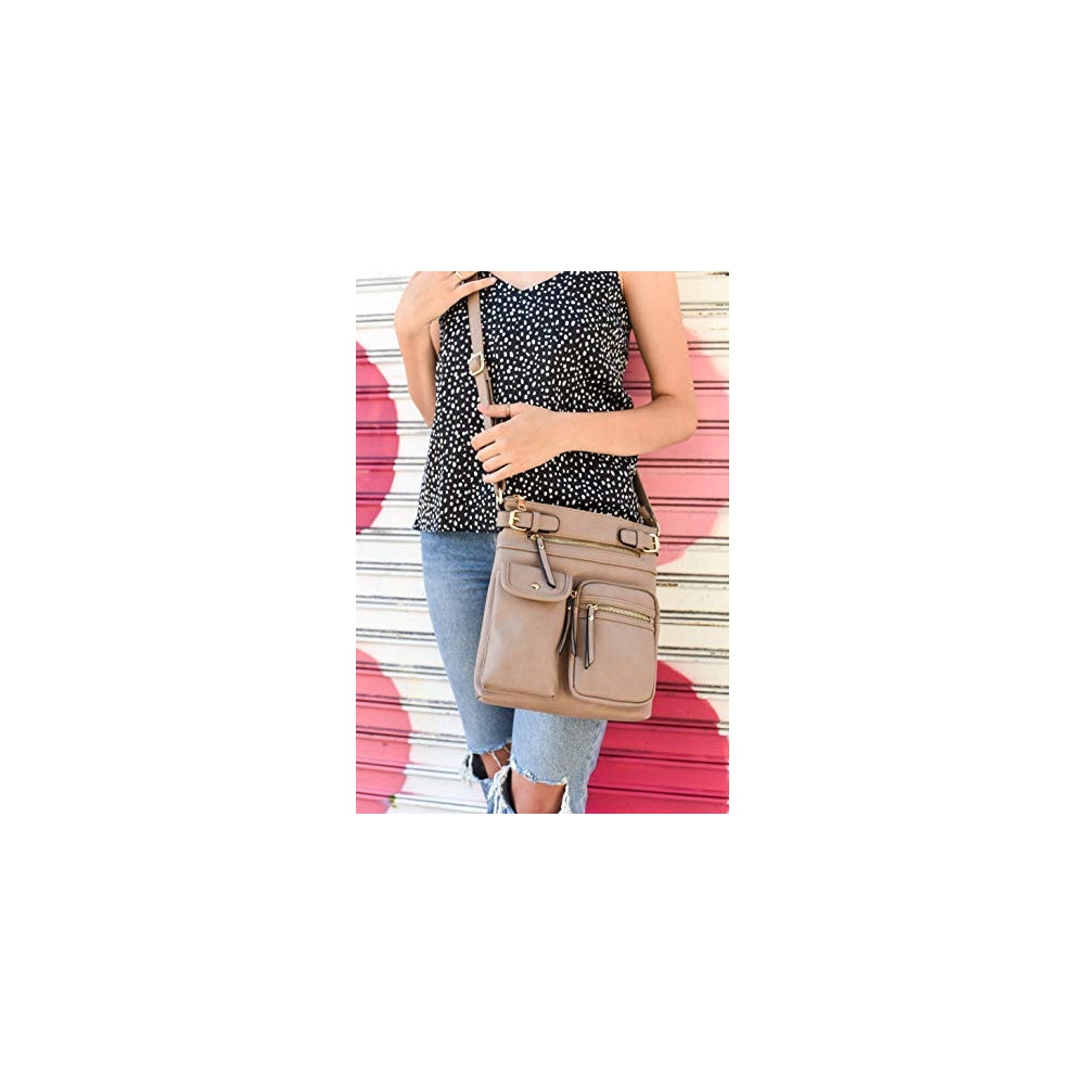 Bolso tipo bandolera para mujer liviano con bolsillos