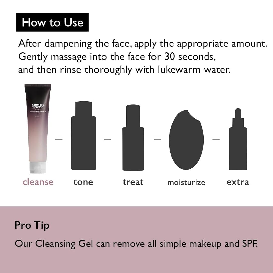 Gel limpiador hidratante suave de 3.38 oz HARUHARU