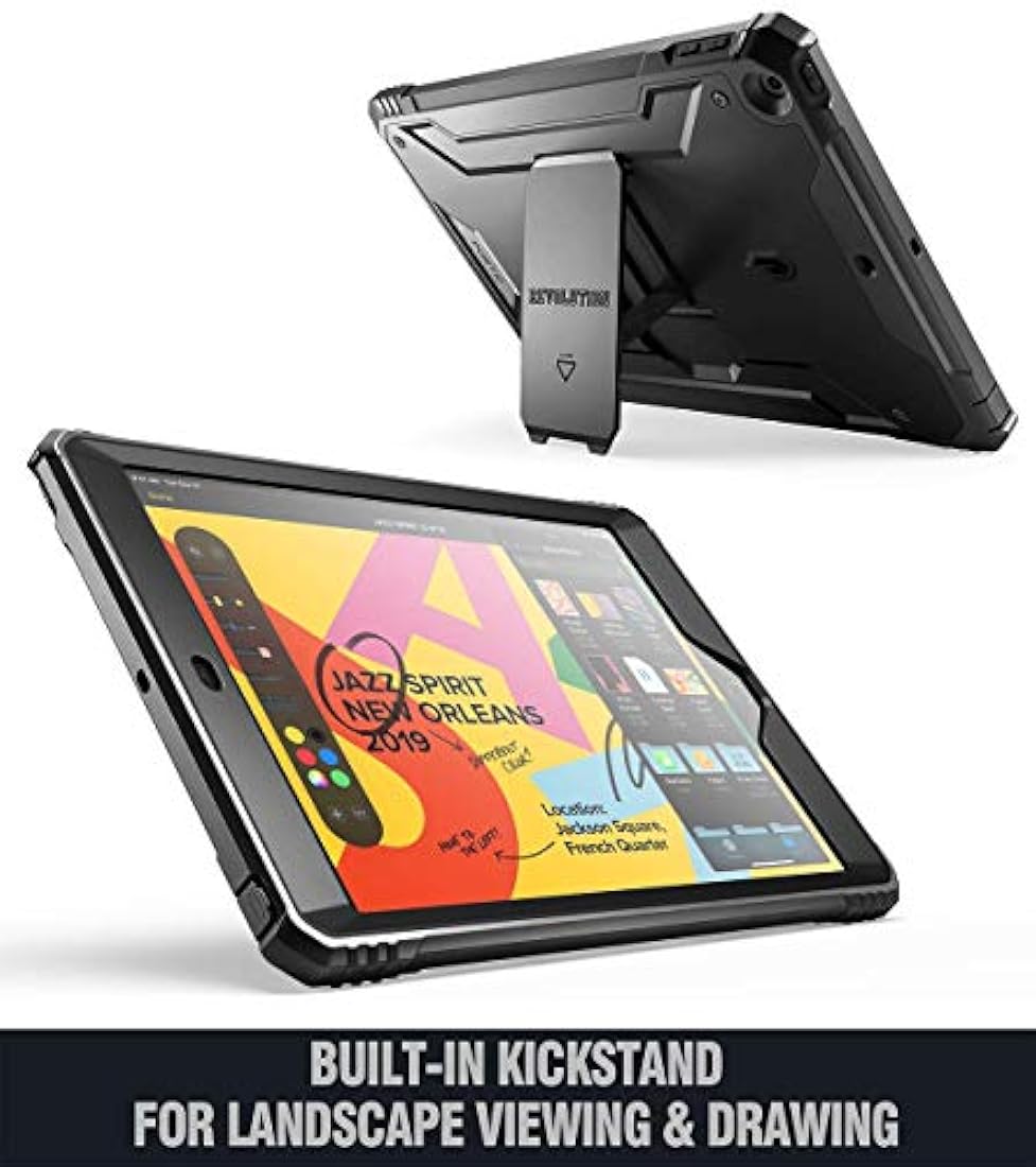 Funda protectora a prueba de golpes con pata de cabra negro