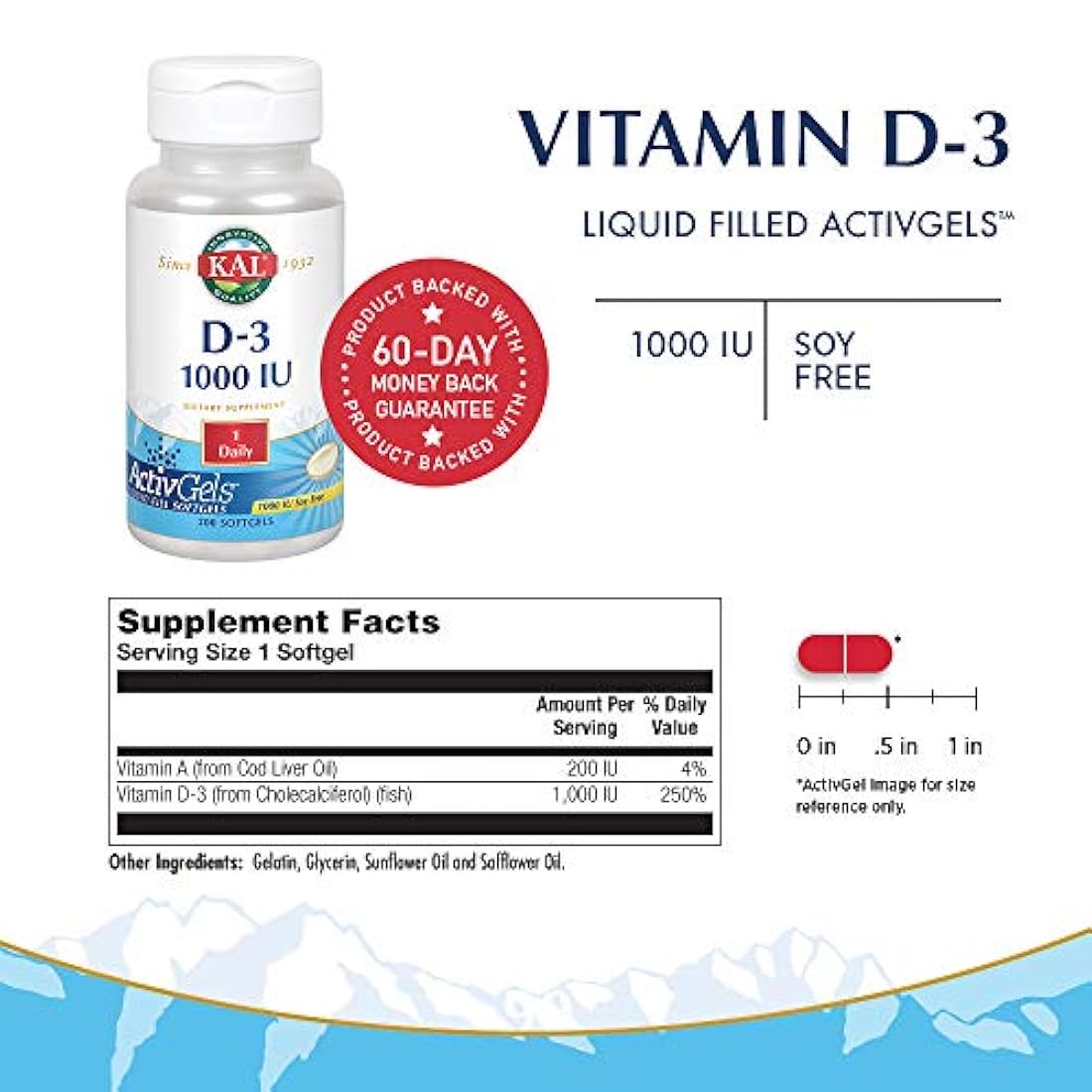 kal D-3 1000 IU softgels, 1, 1
