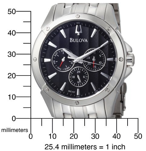 Bulova - Reloj de acero inoxidable con esfera negra