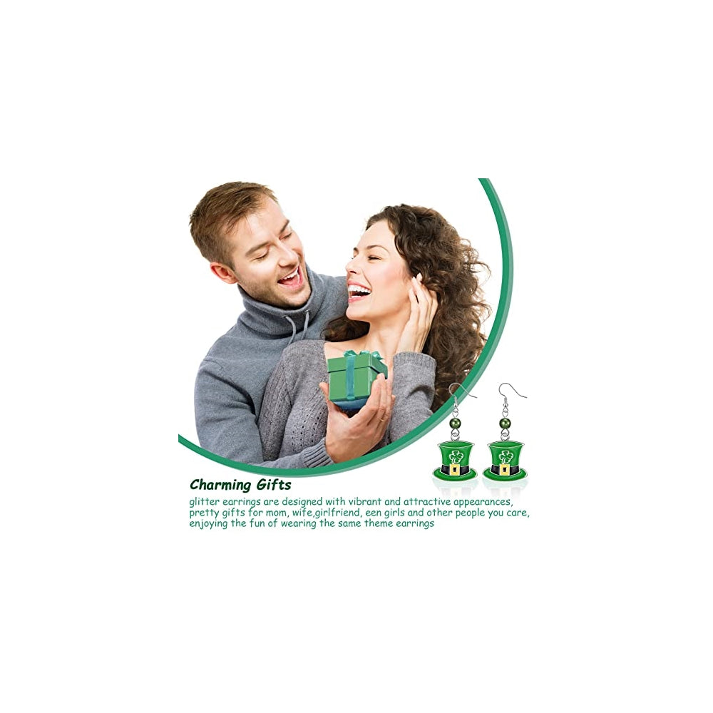 Aretes para mujer de trébol verde 9 pares