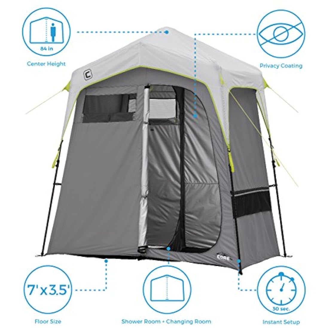 Core Instant Camping Tienda de ducha con cambiador