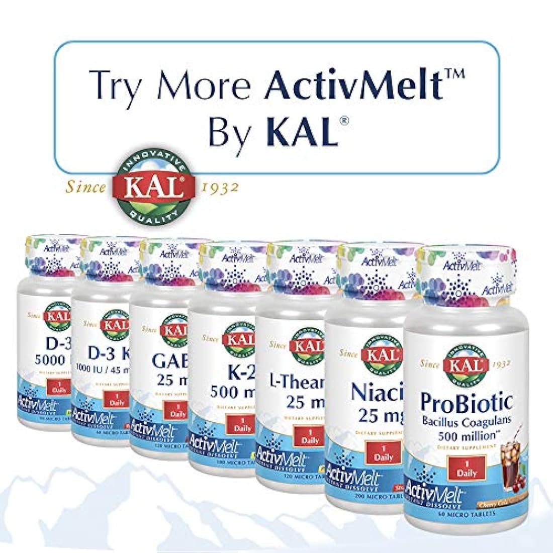 KAL B-6/B-12 Metil Folate Activmelt, mezcla de bayas, blanco, 60 unidades