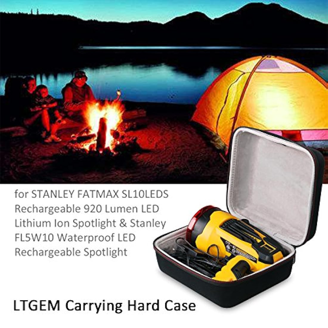 LTGEM - Funda rígida de EVA resistente al agua para faros delanteros, LED, bolsa de almacenamiento