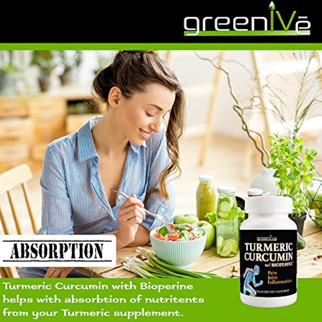 GreenIVe Curcumina de cúrcuma con BioPerine