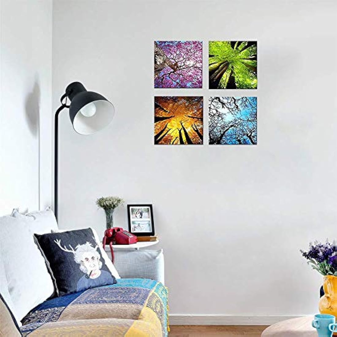 MESESE - Lienzo impreso en lienzo, diseño de flores