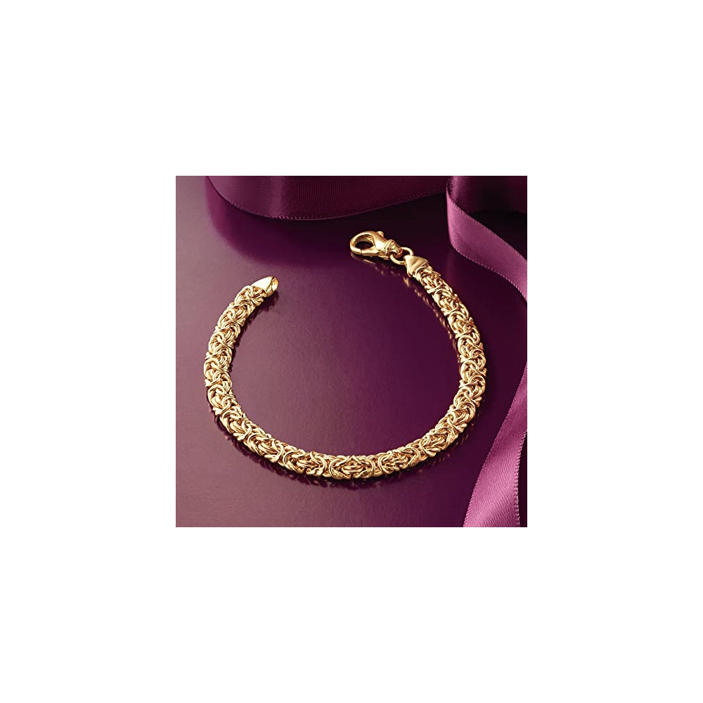 Pulseras y tobilleras pequeña bizantina de plata de ley