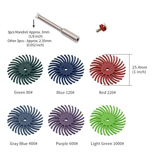Kit de cepillos abrasivos de disco de cerdas 60pcs 25mm 1