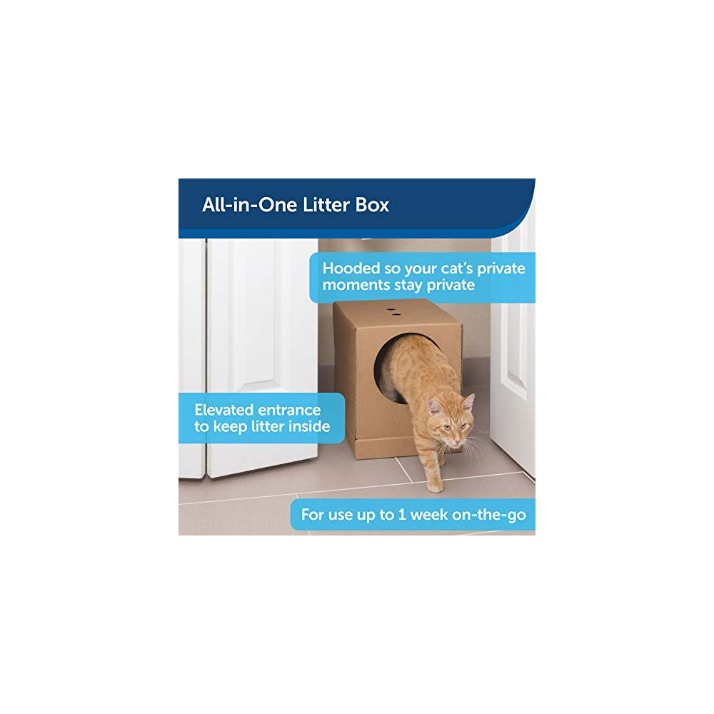 Caja de arena desechable para gatos, plegable para viajes