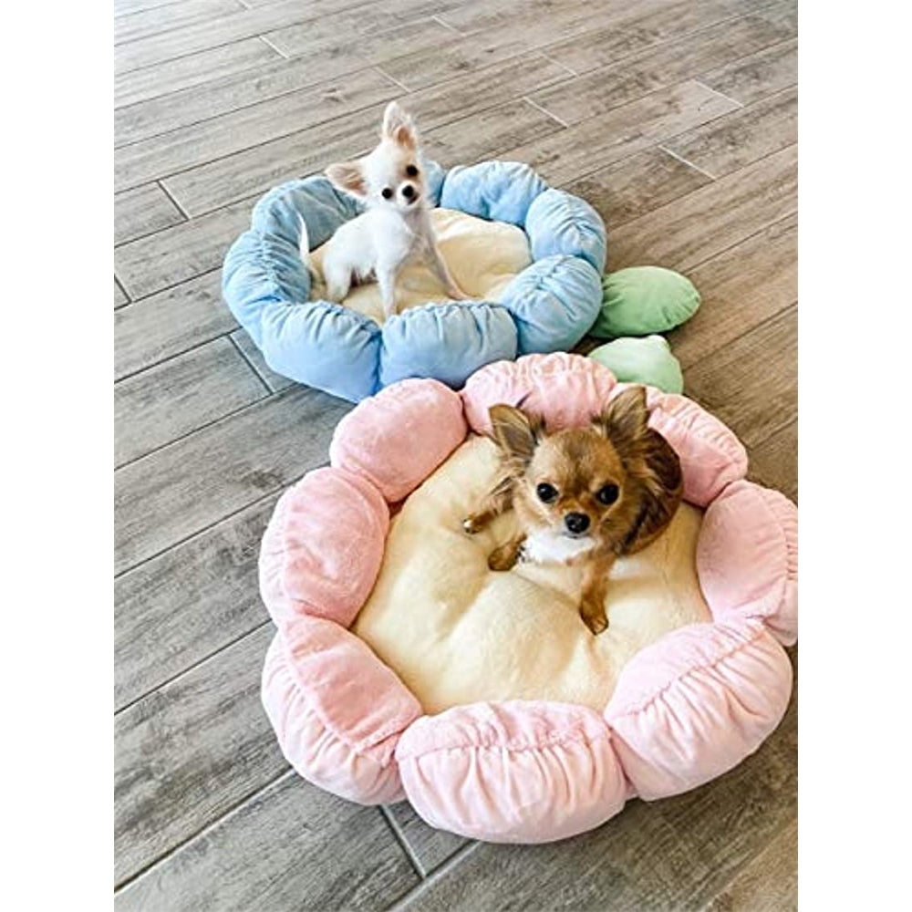 Cama de felpa suave de 61cm, perros y gatos, rosa pastel