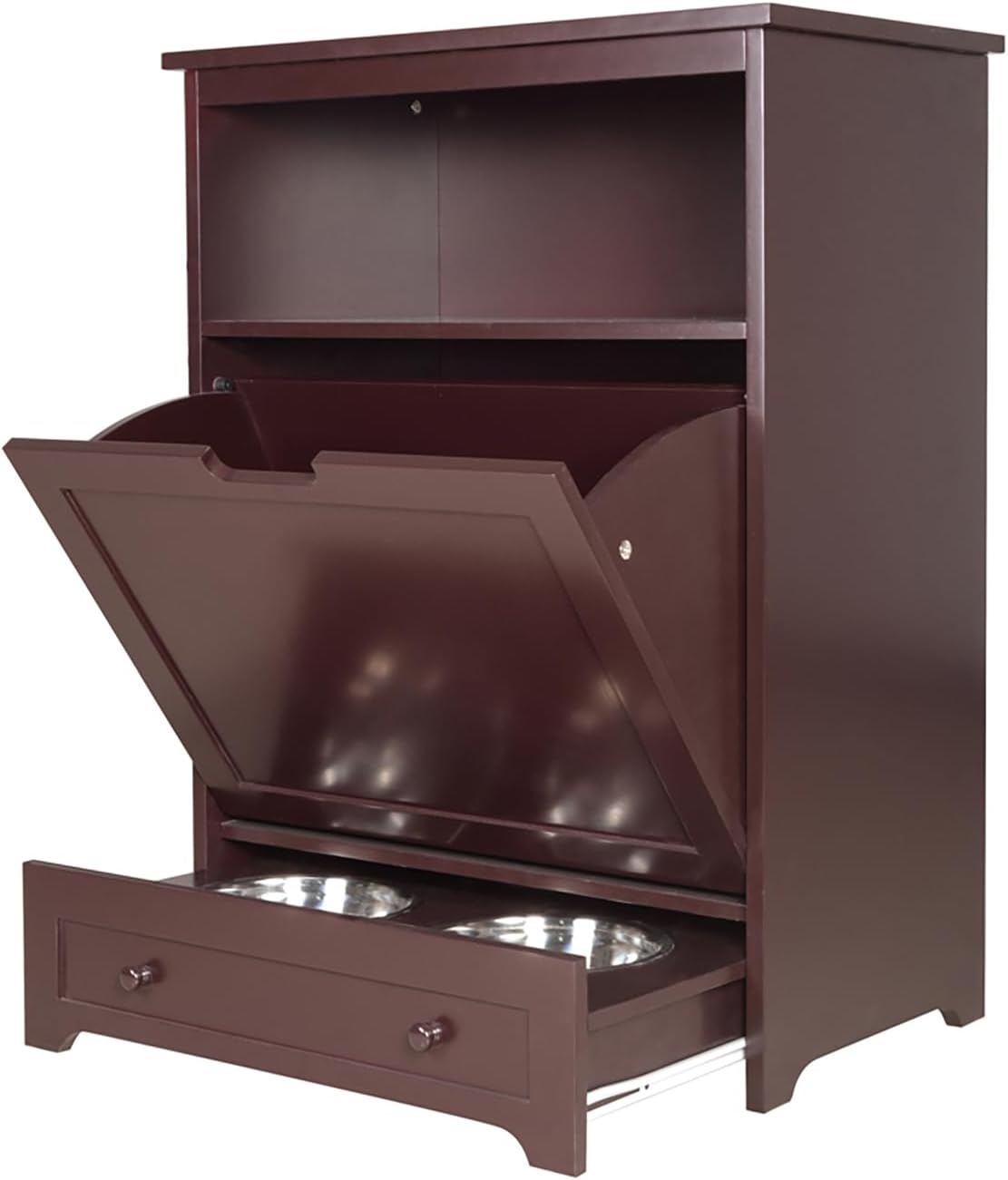 Estación de alimentación para mascotas gabinete