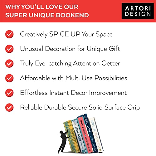 Sujetalibros decorativos de metal únicos, extremos ocultos caprichosos para una exhibición de libros genial, bonita decoración del hogar e idea de regalo moderna para estantes, escritorio o mesa (colgador)