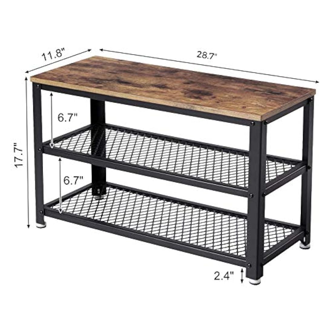 VASAGLE Zapatero de 3 niveles, estantes de almacenamien