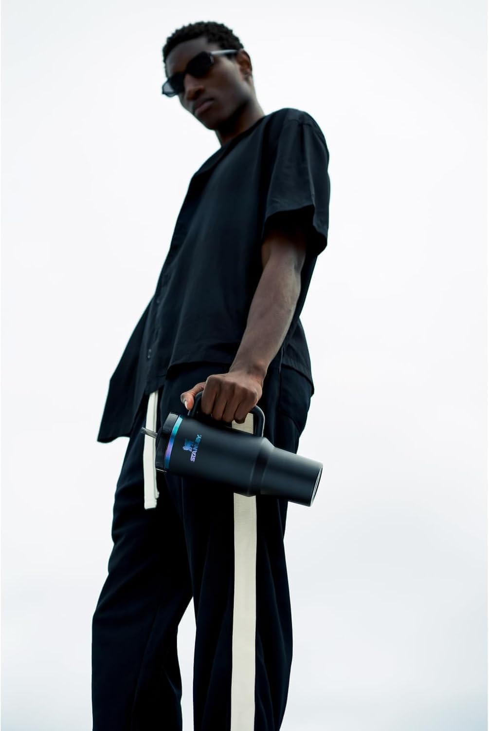 Vaso aislante con tapa 3 en 1, compatible con portavasos