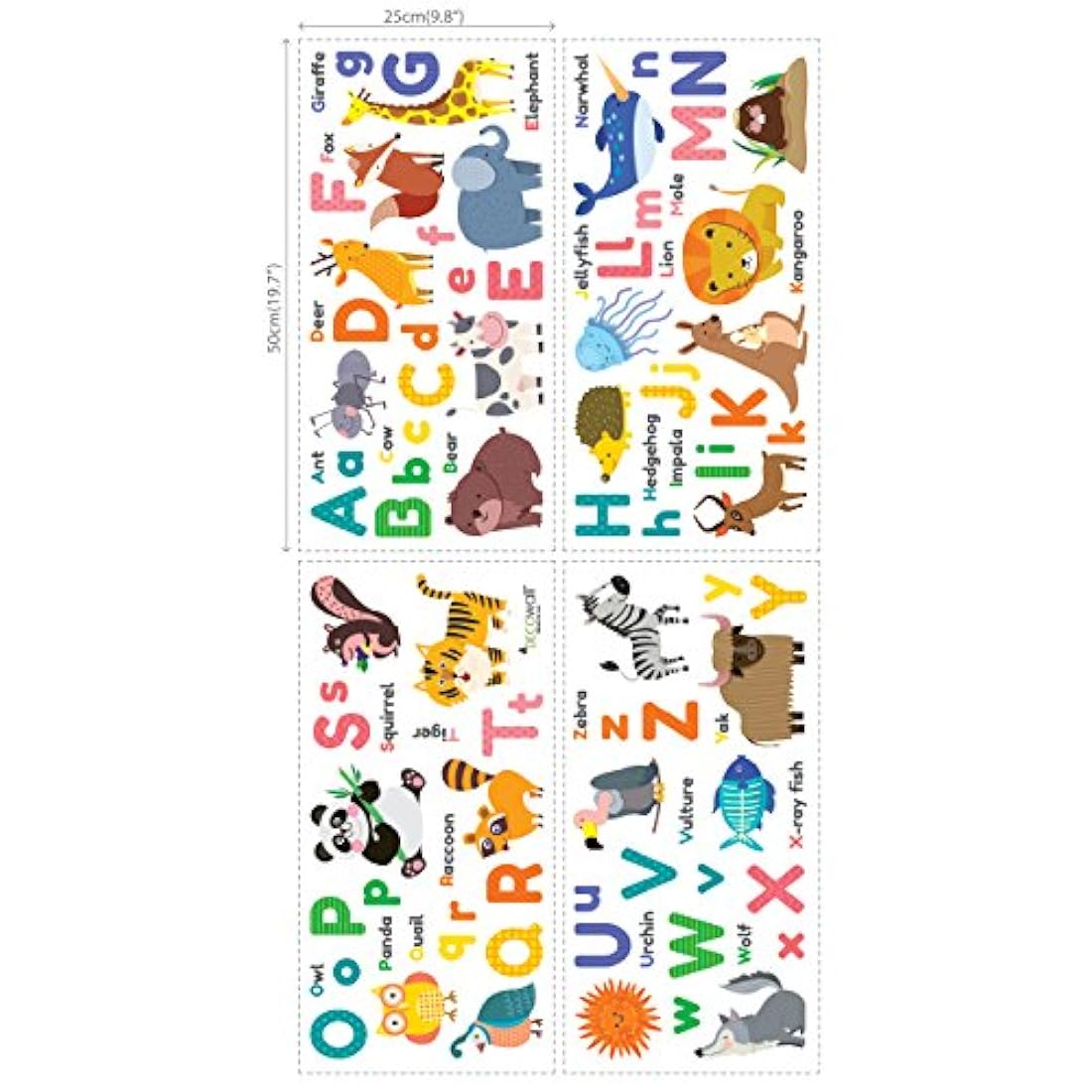 DECOWALL - Alfabeto colorido de animales