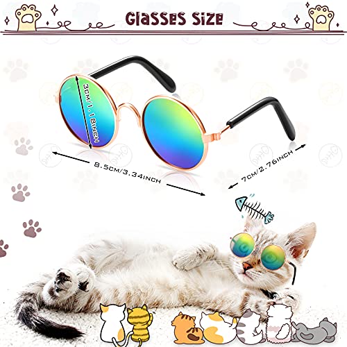 MTLEE 6 pelucas divertidas para perros, peluca de perro retro para mascotas, gafas de sol redondas para perros, disfraces de cosplay, accesorios para perros pequeños, para decoración de fiestas navideñas