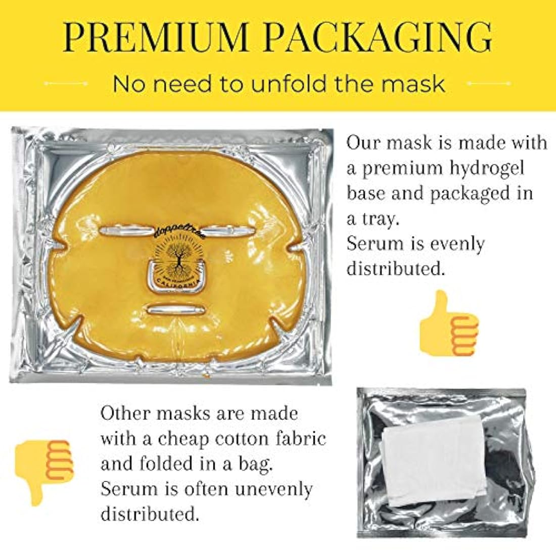 Máscara facial Gold - Máscara facial de hidrogel premium