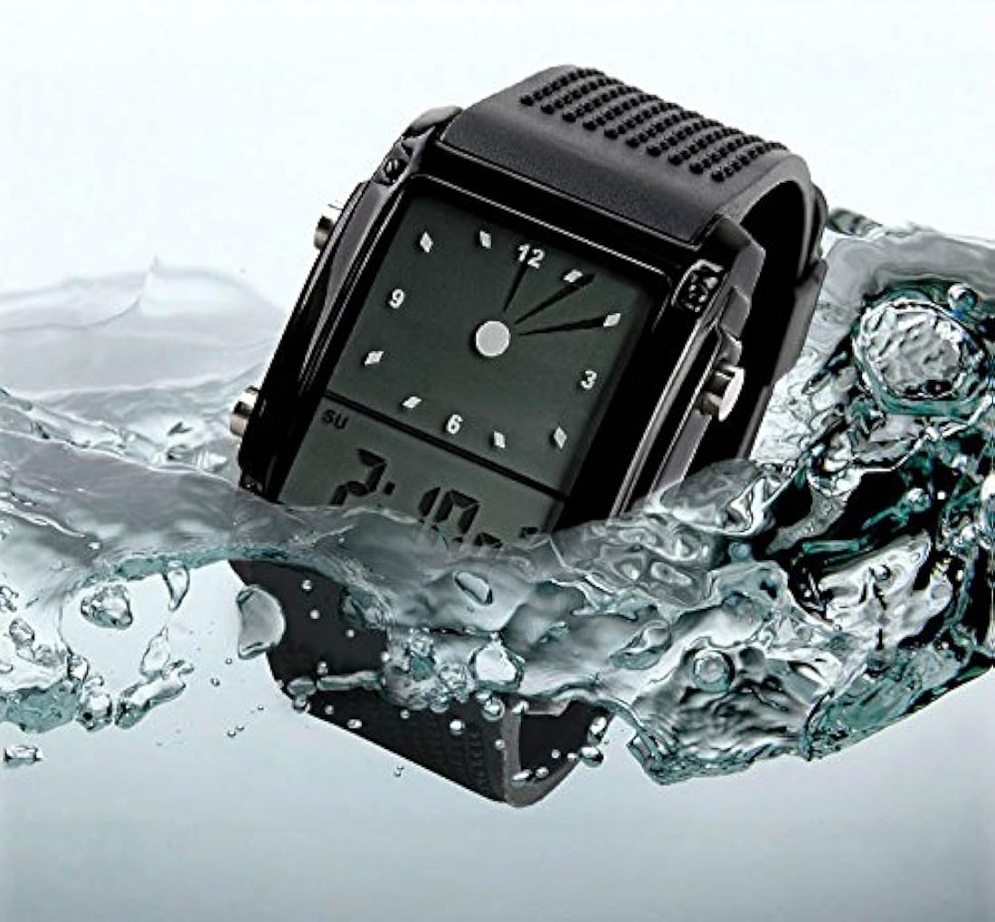 Reloj de pulsera deportivo con esfera rectangular