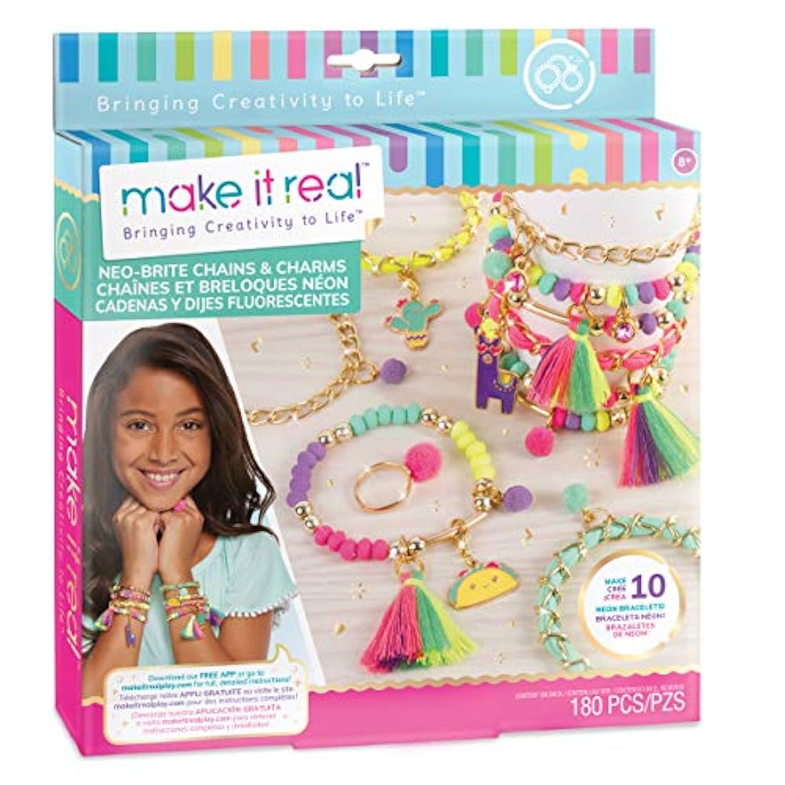 Make It Real - Cadena y abalorios de Neo-Brite DIY de cadena