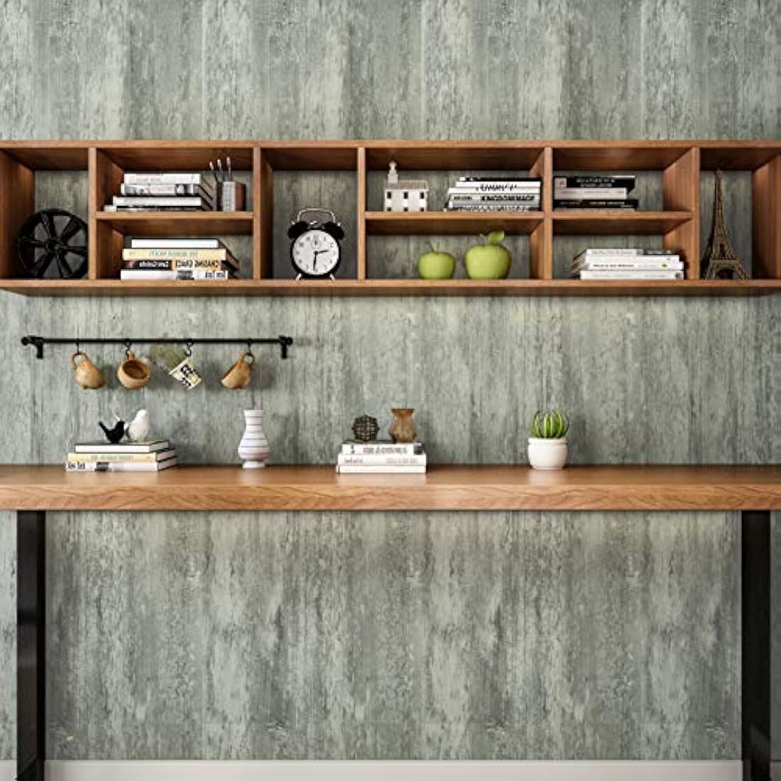 papel pintado adhesivo decorativo gris (15.75x196)