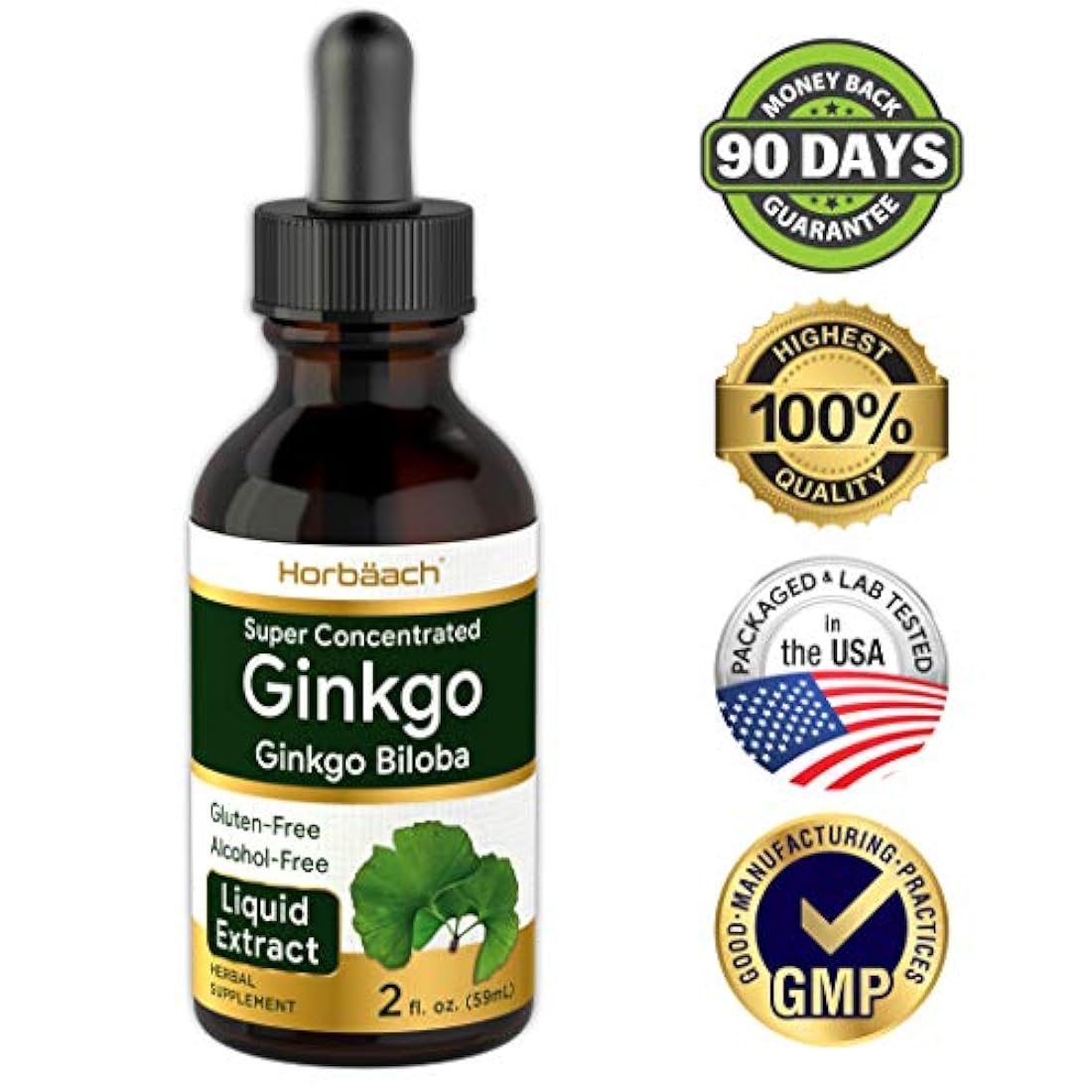 Horbaach Ginkgo Biloba - Extracto líquido de hoja de Biloba