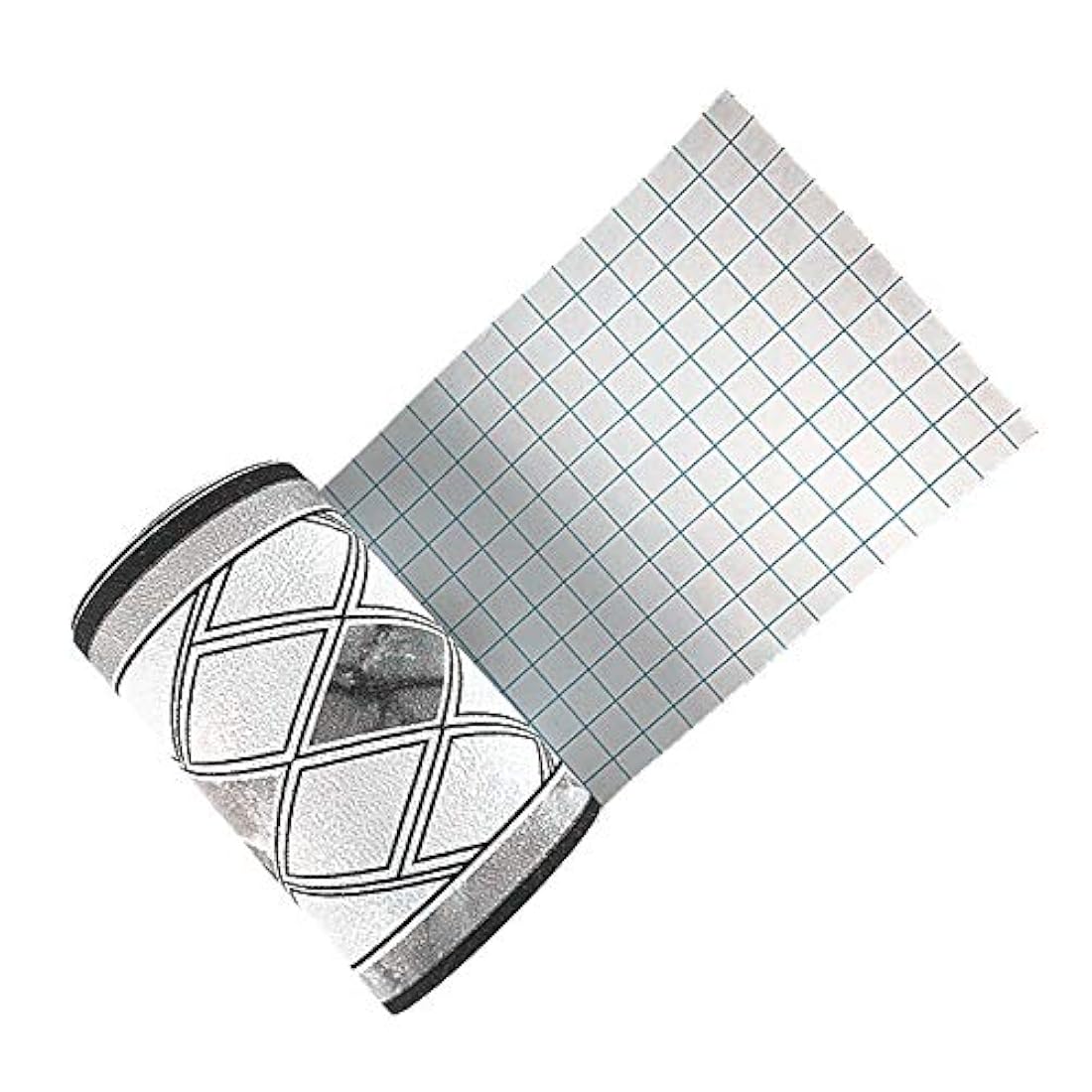 Papel pintado tipo borde estilo rombos 3D negro(4x16.5pies)