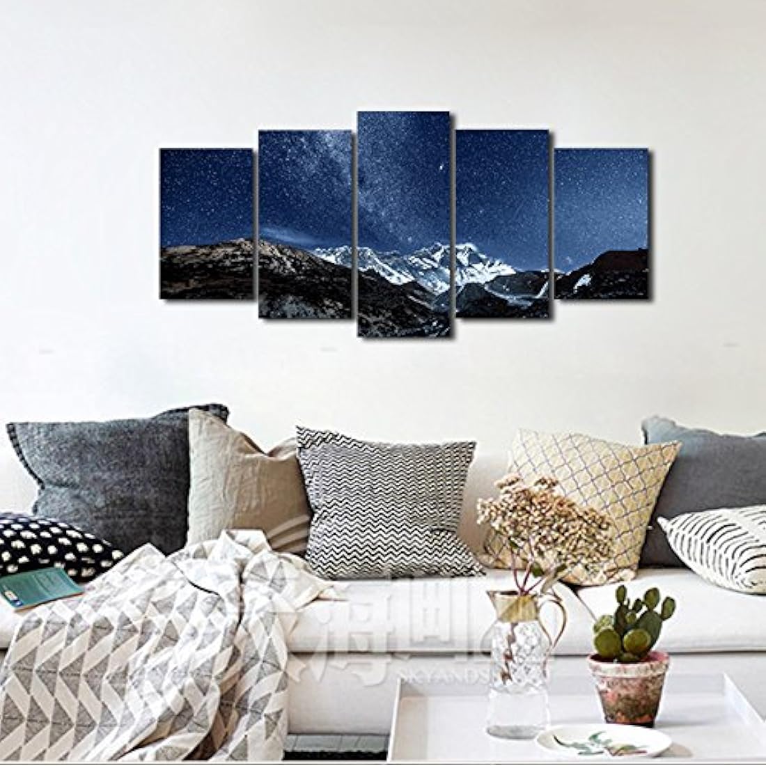 5 Paneles Paisaje Arte Moderno Giclee lona IMPRESIÓN s