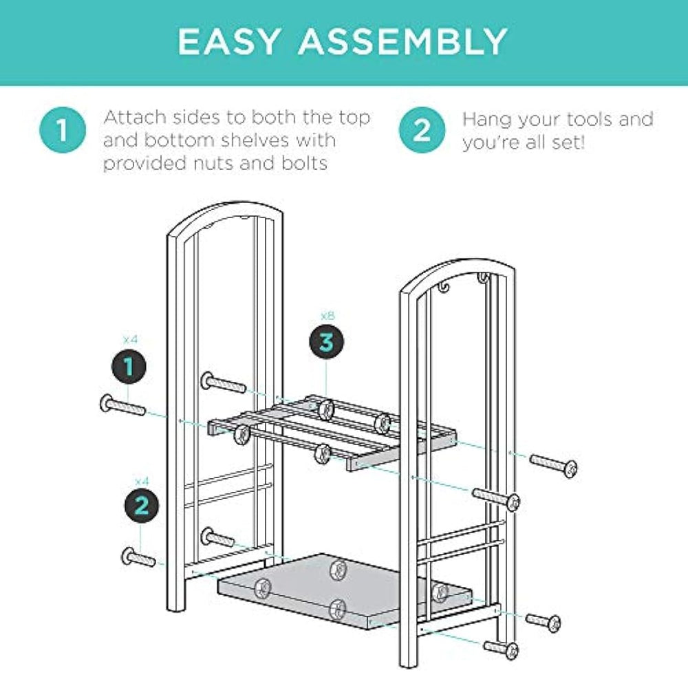 Soporte para leña de 5 piezas con herramientas