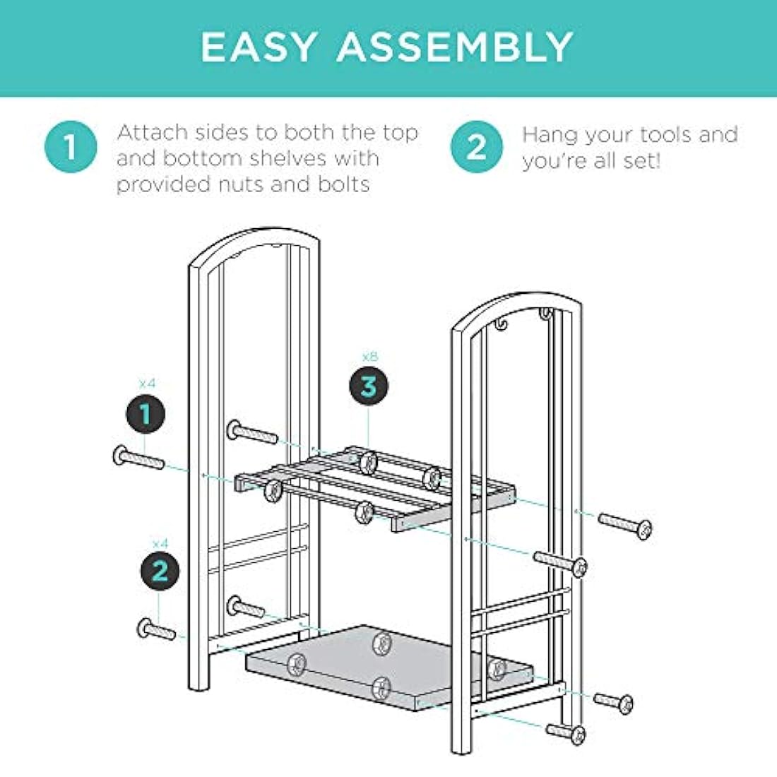 Soporte para leña de 5 piezas con herramientas