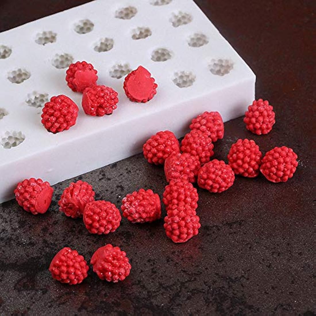 Moldes de silicona 3D de frambuesa de 32 cavidades
