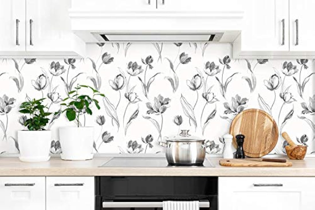 Papel vinilo autoadhesivo diseño tulipanes(216x20.5x 0.01)