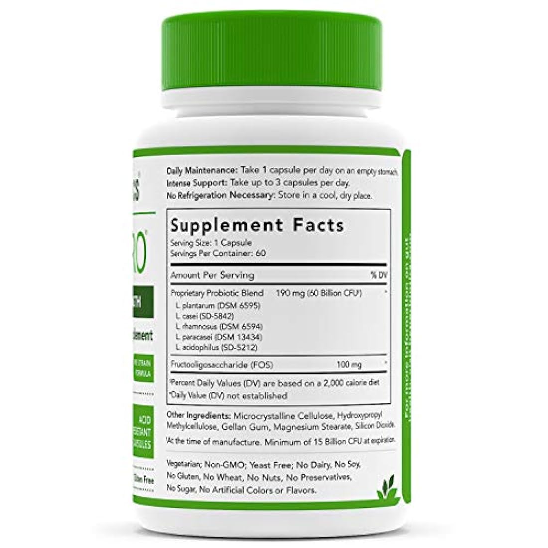 Hyperbiotics PRE-PRO Advanced Strength: Prebiótico y Probiótico Premium 60 mil millones de CFU Formulación – 60 cápsulas lácteas y sin gluten