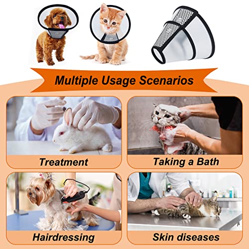 Vivifying Cono de gato, collar isabelino de plástico ligero con recuperación ajustable para gatos, mini perros, conejos y gatitos (negro)