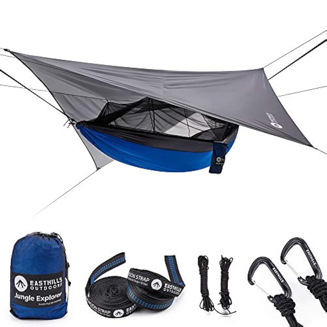 Hamaca doble portátil para camping con mosquitera 118 x 7