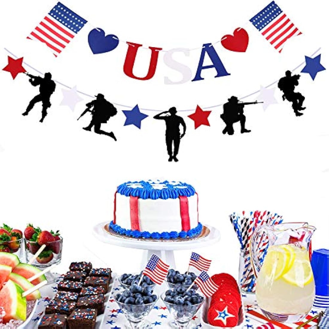 Gz Party Patriótico Soldado Decoración, 4 de julio