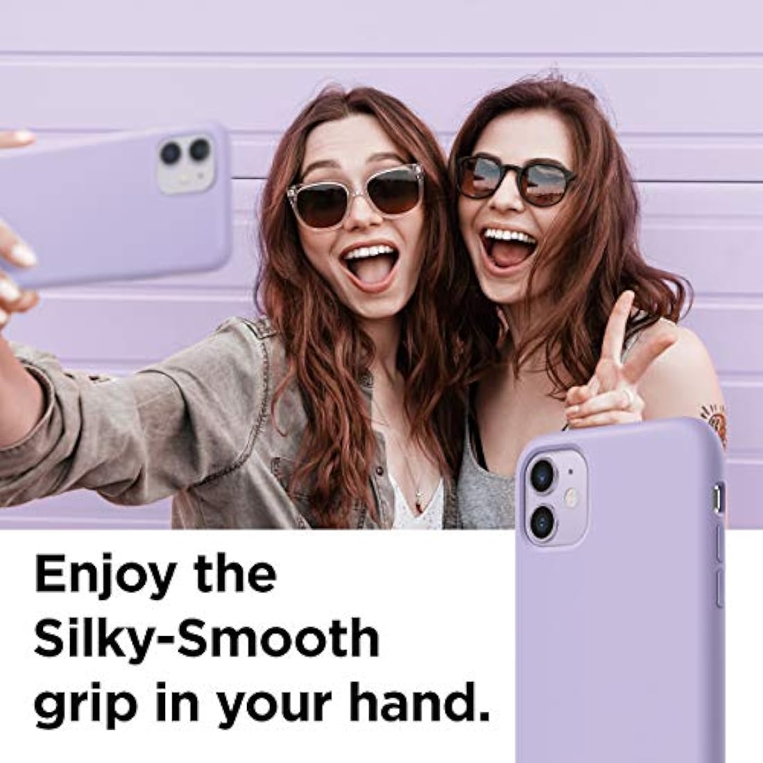 Carcasa de silicona para iPhone 11, diseño de labios largos