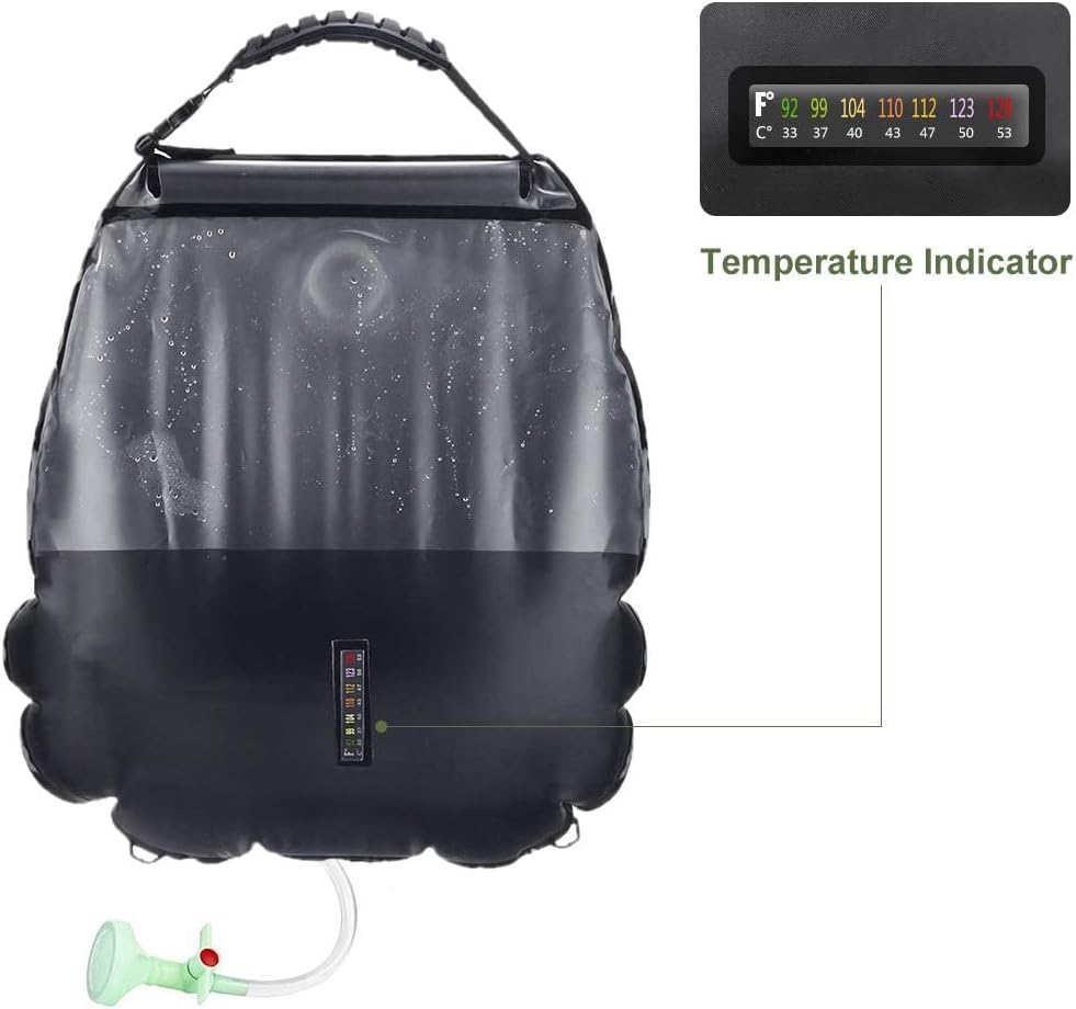 Bolsa de Ducha Solar Portátil con Manguera y Cabezal Desmontable