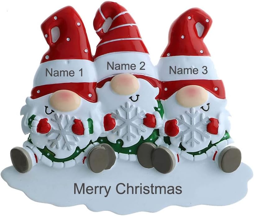 Adornos Navideños Gnome Personalizados para Familia 2024