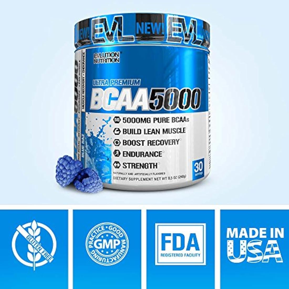 Nutrition BCAA5000 Polvo de 5 gramos de BCAA Premium