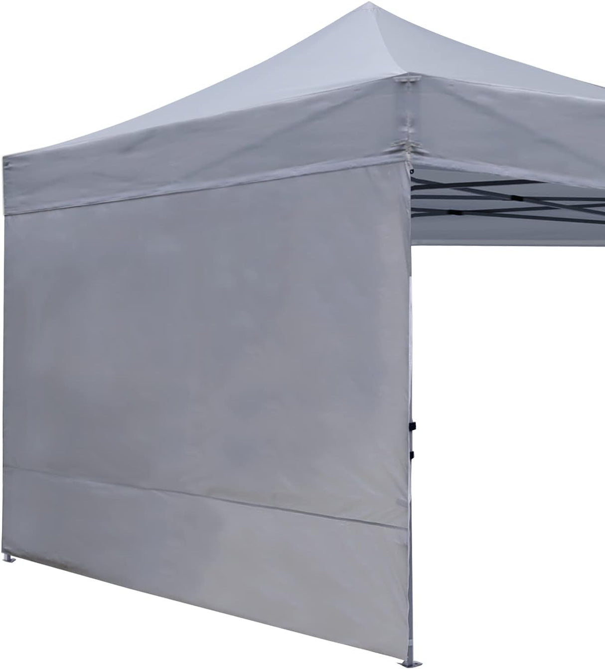 Toldo desplegable con pared lateral y cintas para sujetar