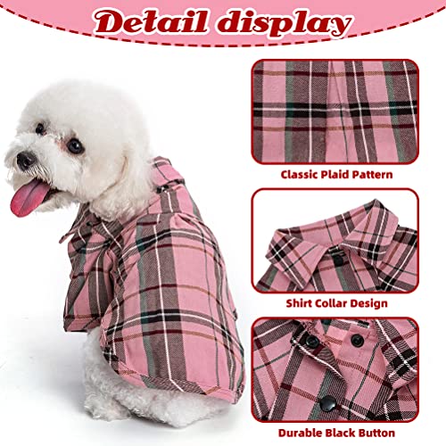 Camisa a cuadros para perros, linda camiseta polo para cachorros, ropa suave para mascotas para perros pequeños, medianos y grandes, S