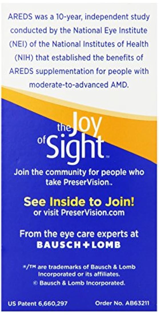 PreserVision AREDS Lutein Eye Vitamina & Mineral Suplemento