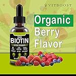 Gotas líquidas de biotina Extra fuerte 10,000 mcg