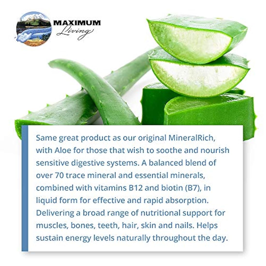 Suplemento de minerales minerales Maximum Living MineralRich, 32 onzas