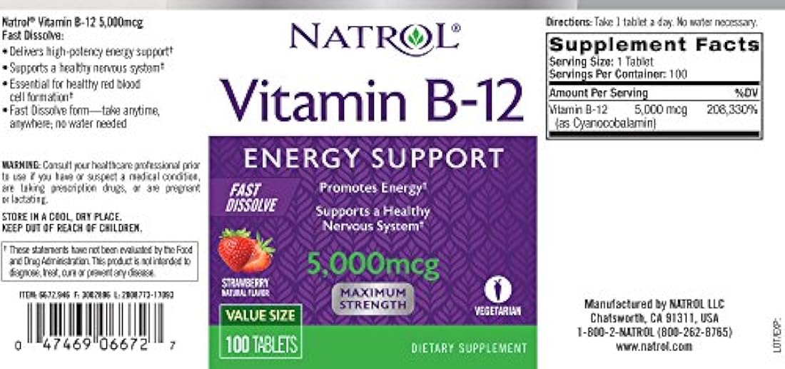 Vitamina B12 hff Disolvente rápido Suplementos nutricionales